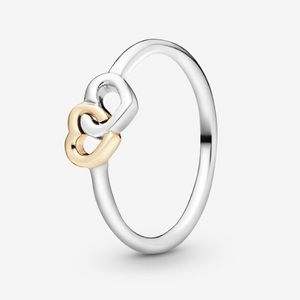 Pandora interlocked heart ring